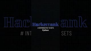 Hackerrank Introduction To Sets  Hackerrank Python solutions [upl. by Enreval]