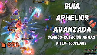 Guía de Aphelios avanzada  combos  Rotación de armas  tips  kiteo [upl. by Lorak]