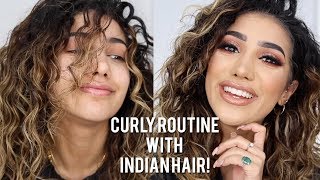 Curly Hair Routine with Indian Hair  ad  AnchalMUA [upl. by Magnolia]