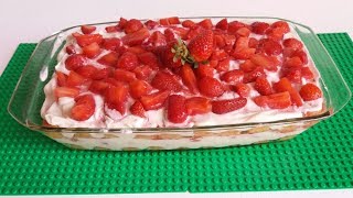 Tiramisù di fragole senza uova  Ricetta facile e veloce [upl. by Cilo]