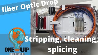 Fiber Optic Drop Stripping Cleaning and splicing [upl. by Kuth]