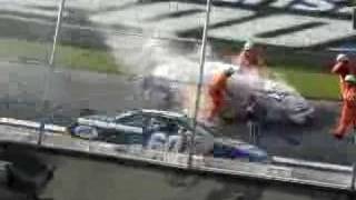 Tony Raines throws helmet at Robby Gordon [upl. by Elockcin]