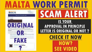 Alert  Identify your Malta Work Permit Approval in Principle Letter is Fake or Real  Malta Visa [upl. by Alpert336]