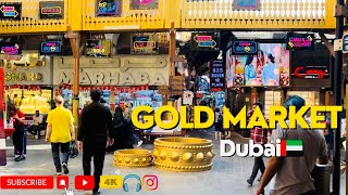 Dubai🇦🇪Biggest Gold Market  Deira Gold Souq  4K  4kwalking  walking 🚶 tour [upl. by Alvy]