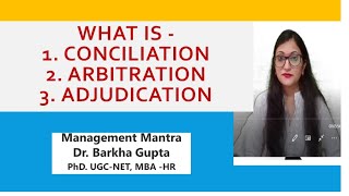 what is Conciliation Arbitration Adjudication Industrial Dispute Settlement Machinery terms [upl. by Goober]