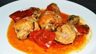 Chicken Stew with Peppers  Easy Stewed Chicken Drumsticks Recipe [upl. by Fusuy]