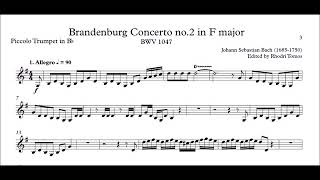 Bach BWV 1047 Brandenburg Concerto 1Allegro  Trumpet play along [upl. by Geneva]