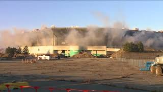 Silverdome implosion fails officials investigating [upl. by Annaiuq]