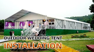 Liri Clear Span Tent Wedding Tent With Ringlock Scaffolding Flooring [upl. by Ahsiugal]