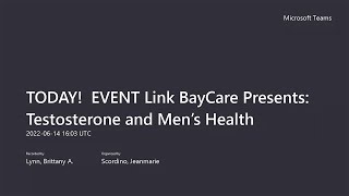 BayCare Presents Testosterone and Men’s Health June 14th 2022 [upl. by Gabbi59]