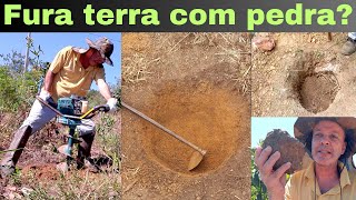 PERFURADOR em terra DURA com CASCALHO e PEDRA Veja [upl. by Maag828]