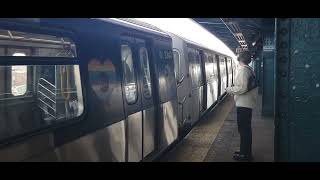 BMT Canarsie Line L train action at Broadway junction R160 R143 [upl. by Mendy]