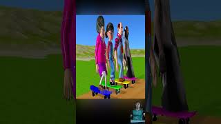 Scary Teacher 3D vs Squid Game Take Care of Tree vs Water Syringe and SkateBoard Challenge shorts [upl. by Anid]