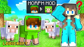 Olip Using MORPH MOD to Cheat in Minecraft HIDE N SEEK [upl. by Kcirddet911]