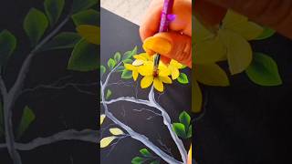 easy Yellow Flower branch painting artvideo artwork flowerpainting viral arttutorial [upl. by Pearse252]