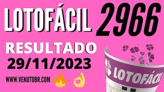 🍀 Resultado Lotofácil 2966 [upl. by Inajna881]