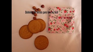 Diy Bolsinha de tecido reutilizável para lanche [upl. by Nissa]