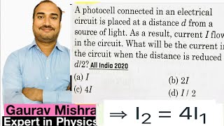 A photocell connected in an electrical circuit is placed at a distance d from a source of light [upl. by Atelra577]