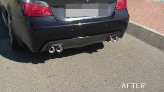 BMW E60 550I with Schmiedmann double sided sliencer system [upl. by Mcquoid]