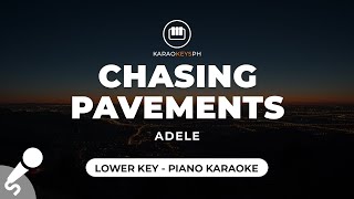 Chasing Pavements  Adele Lower Key  Piano Karaoke [upl. by Hurff]