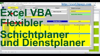 Regionales Format Flexibler Schichtplaner und Dienstplaner in Excel VBA [upl. by Malinda]