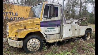 1991 FREIGHTLINER FL70 TOW TRUCK SITTING FOR YEARS WILL IT RUN [upl. by Enived]