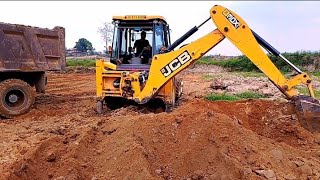 JCB loading sk tipper  JCB digger at work  JCB dumper tractor video  jcb wala gadi video [upl. by Hieronymus525]