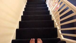 Recovery after bunion surgery Walking down stairs [upl. by Aldercy]