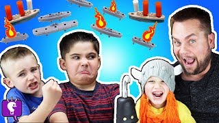 BATTLESHIP GAME Who Wins this Super Fast Blast Game with HobbyKids [upl. by Wahkuna]