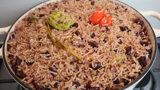 How To Make Authentic Jamaican Rice And Peas Step By Step Recipe  Riceamppeas Caribbean Food [upl. by Llehsad]