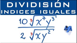 Division de radicales del mismo indice  Ejemplo 1 [upl. by Nroht]