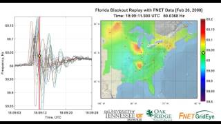 FNETGridEye 2008 Florida Blackout Replaymap [upl. by Fujio484]