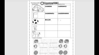 ATIVIDADE DE PORTUGUÊS AUMENTATIVO E DIMINUTIVO [upl. by Pinto278]