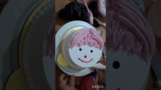 Girl 👧face cake design trendingvideo birthdaycakedecorating [upl. by Oryaj]