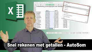 Snel berekeningen maken in Excel met oa de AutoSom [upl. by Dorice]