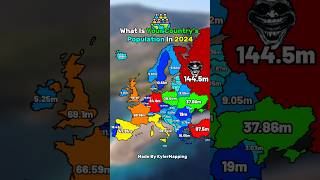 What Is Your Countrys Population In 2024 europe geography mapping countries shorts fun [upl. by Mesics]