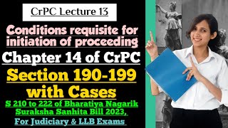 CrPC Lecture 13  Section 190 to 199 CrPC  Chapter 14 of CrPC [upl. by Slaby]