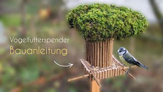 schöner Vogelfutterspender aus Naturmaterialien einfach zum Nachmachen Bauanleitung  Maße [upl. by Ivonne]