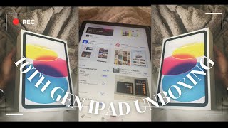 10th gen IPad unboxing blue 64gb  accessories setup 🫶🏽 [upl. by Nosyd]