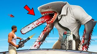 Big SHARK HEAD Destroys LOS SANTOS In GTA 5  EPIC BATTLE [upl. by Codel]