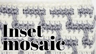 Inset Mosaic Crochet for BEGINNERS  NO TAILS technique [upl. by Jarib]