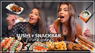 SUSHI  SNACKBAR MUKBANG 🍣🍟  Sara Verwoerd [upl. by Ainoloppa]