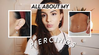 ALL ABOUT MY PIERCINGS  CONCH TRAGUS ROOK amp MORE  Becca Watson [upl. by Ashli337]