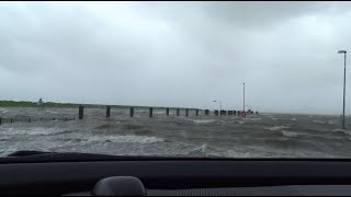 Sturmflut am Außenhafen von Husum 13092017 Orkan Sebastian [upl. by Aitam]