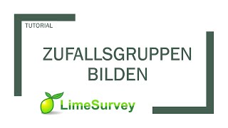 LimeSurvey Zufällige Gruppen von Befragten bilden Randomisierung [upl. by Qiratla365]