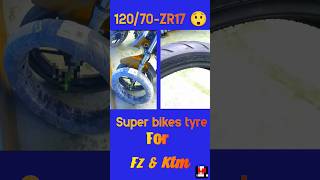 12070ZR17 installation on fz😲 best Tyre for ktm amp fz  upgrade tyre modified fz shorts [upl. by Brad459]