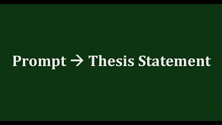 How to Write an Essay Part 1  From Prompt to Thesis Statement [upl. by Nitsir540]