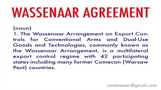 How to Pronounce Wassenaar Agreement [upl. by Hercule718]