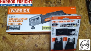 Harbor Freight WARRIOR VariableSpeed Oscillating MultiTool amp MultiTool Blade Set [upl. by Valentia]