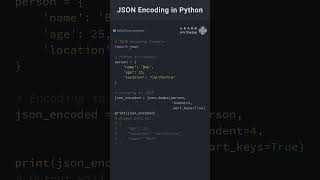 JSON Encoding in Python pythonlearning programming coding python programminglanguage [upl. by Annavoj]